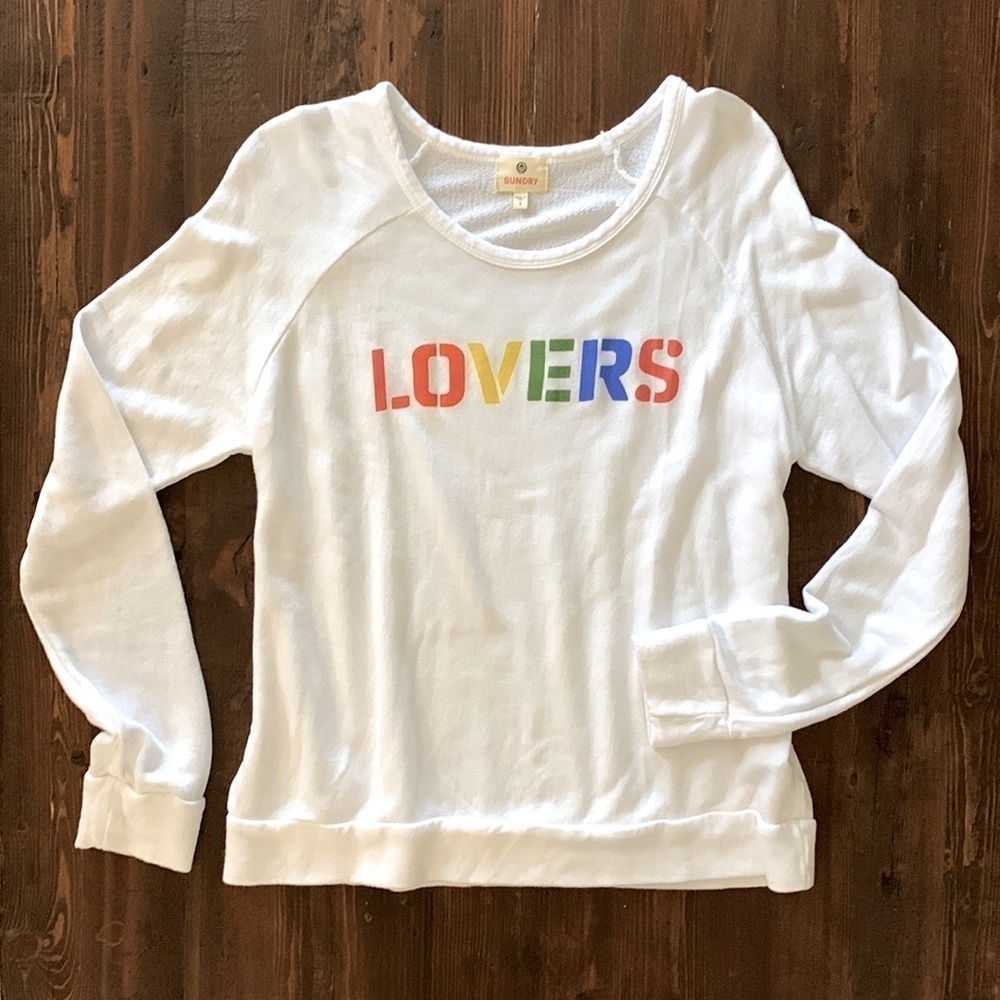 Sundry Sweatshirt Lovers Sweater Top Rainbow 🌈 Size 1 Small 4/6 NWOT